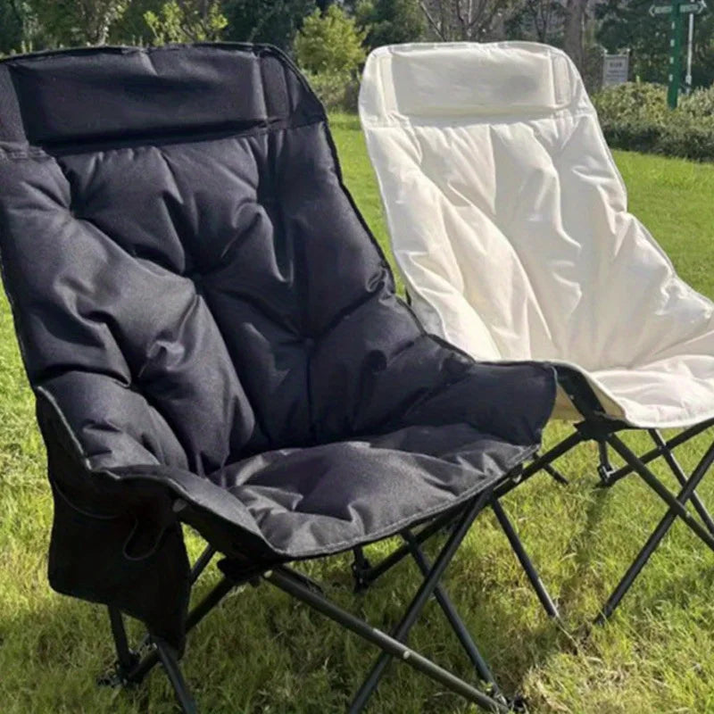 Silla luna de respaldo alto de 1 pieza, juego de mesa y sillas de comedor para pícnic y barbacoa al aire libre, silla plegable portátil