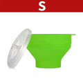 Palomitero de microondas de silicona sin BPA, recipiente plegable para palomitas de maíz, apto para microondas, con tapa, apto para lavavajillas