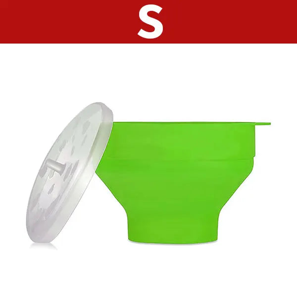 Palomitero de microondas de silicona sin BPA, recipiente plegable para palomitas de maíz, apto para microondas, con tapa, apto para lavavajillas