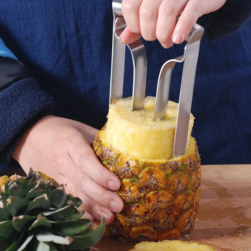 Pelador y Cortador de Piña de Acero Inoxidable, Extractor de Pulpa de Ananás, Máquina Descorazonadora y Removedora, Cuchillo Rebanador de Cocina para el Hogar, Herramientas para Frutas