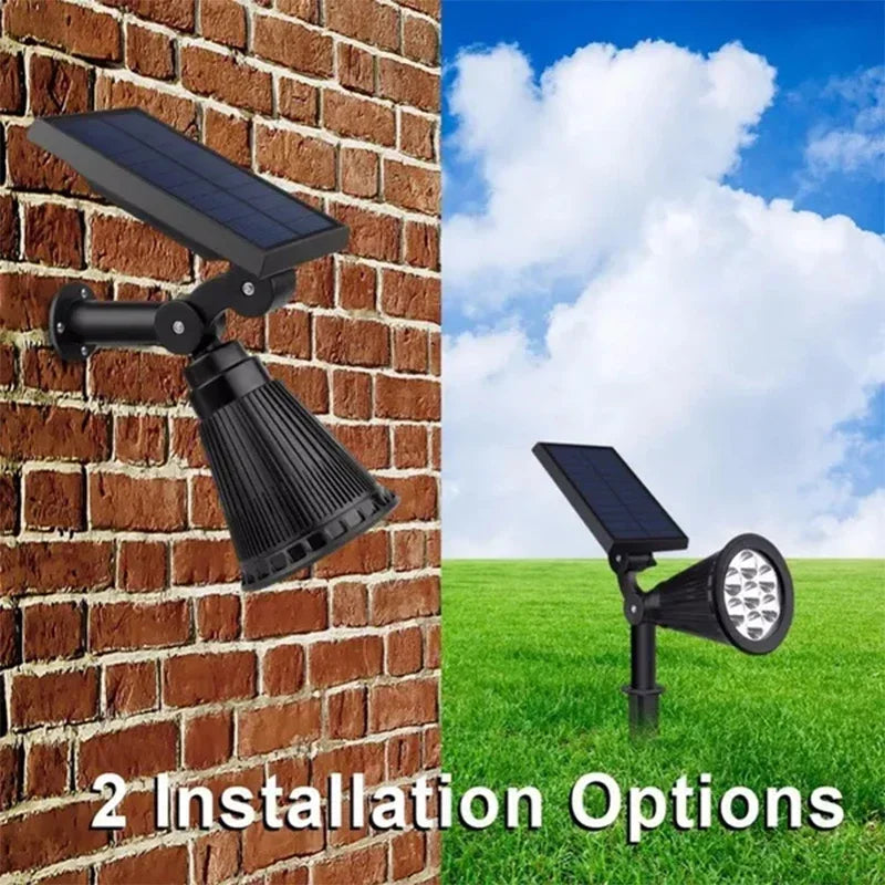 1 Foco solar LED de 7 luces, ajustable, para exteriores, iluminación de pared, impermeable IP65, para jardín y paisaje