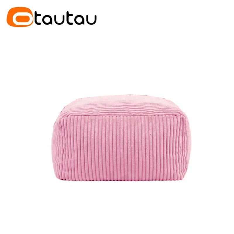 OTAUTAU Funda de puf de pana sin relleno, sillón puff tipo puf de suelo para vagos, puff otomana, tumbona, muebles sin marco DD025