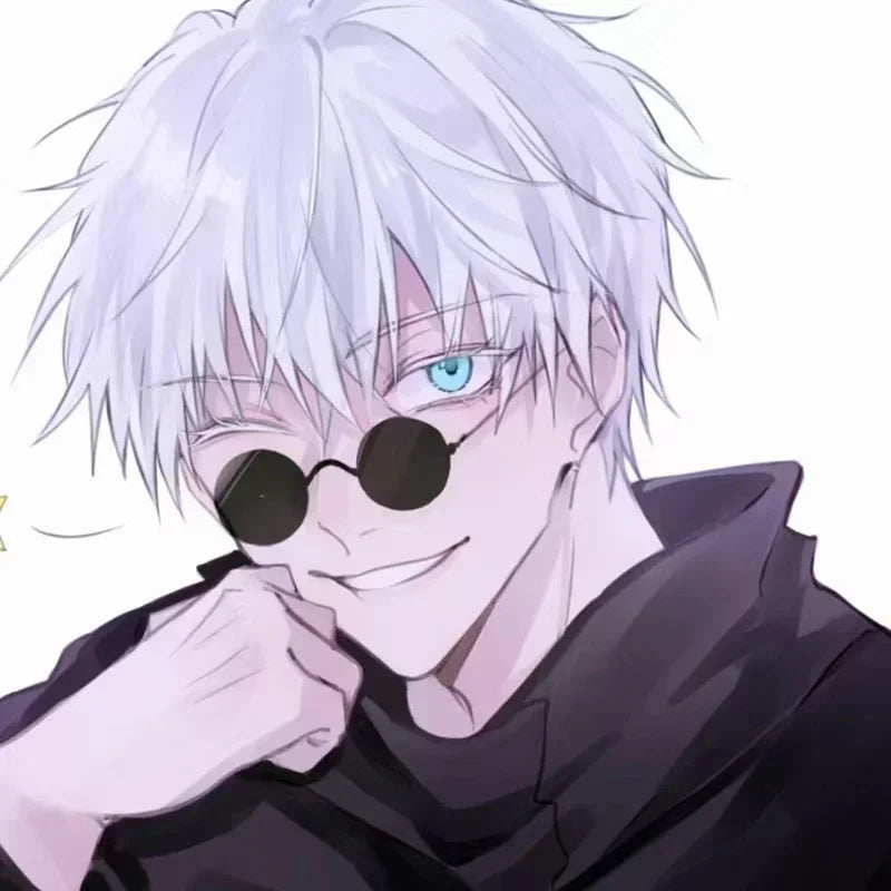 Gafas de Gojo Satoru de Anime Jujutsu Kaisen Gojo Satoru Cosplay Gafas Negras Gafas de Sol para Fiesta de Alta Calidad para Hombres y Mujeres, Atrezo