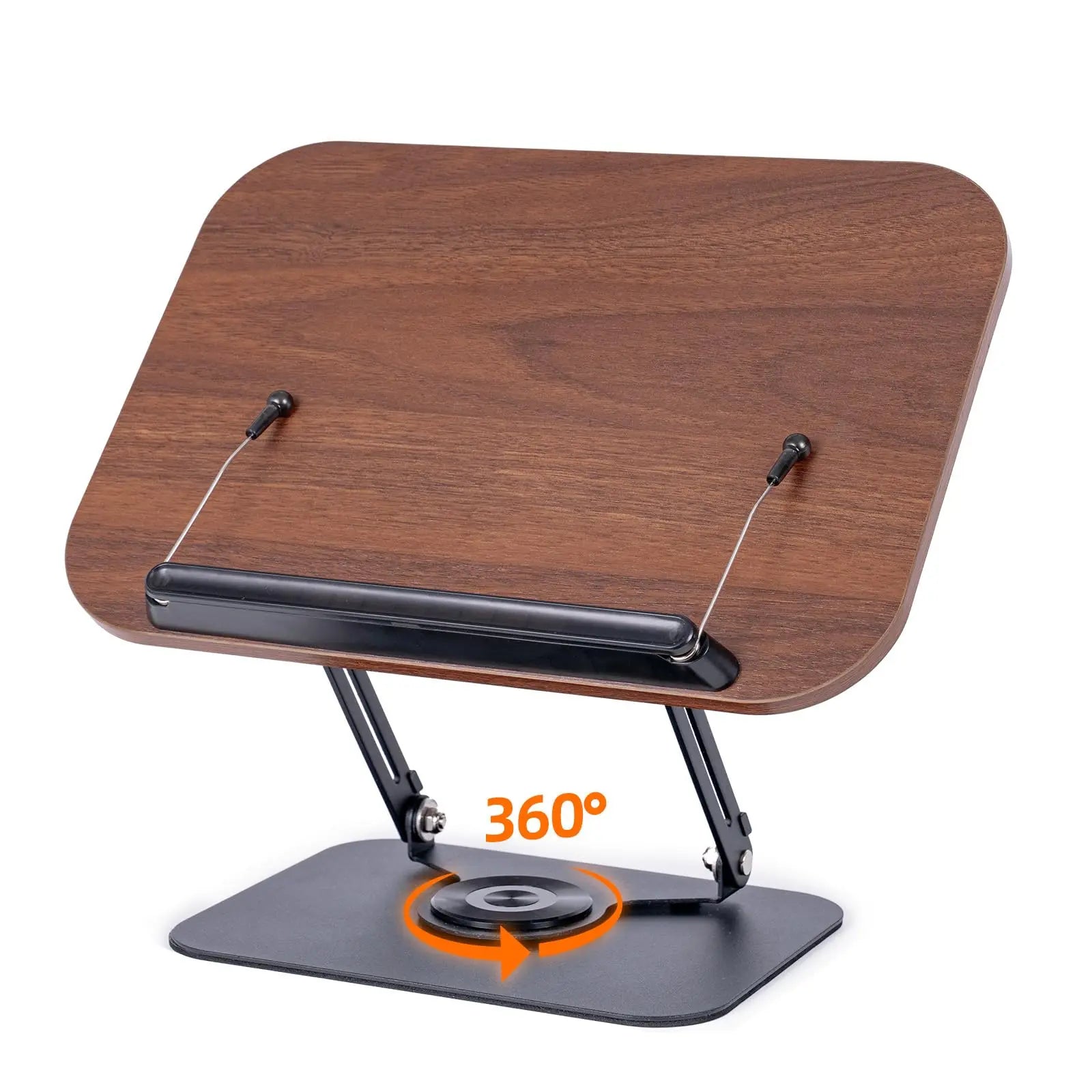 Nuevo soporte acrílico para libros con almacenamiento para lectura, soporte ajustable para libros con base giratoria de 360°, soporte elevador de escritorio plegable