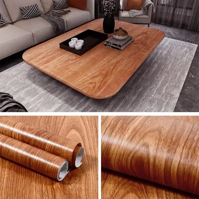 Pegatinas de grano de madera engrosado de 40 cm, impermeables, autoadhesivas, de PVC, para armario, escritorio, muebles modernos, papel tapiz decorativo