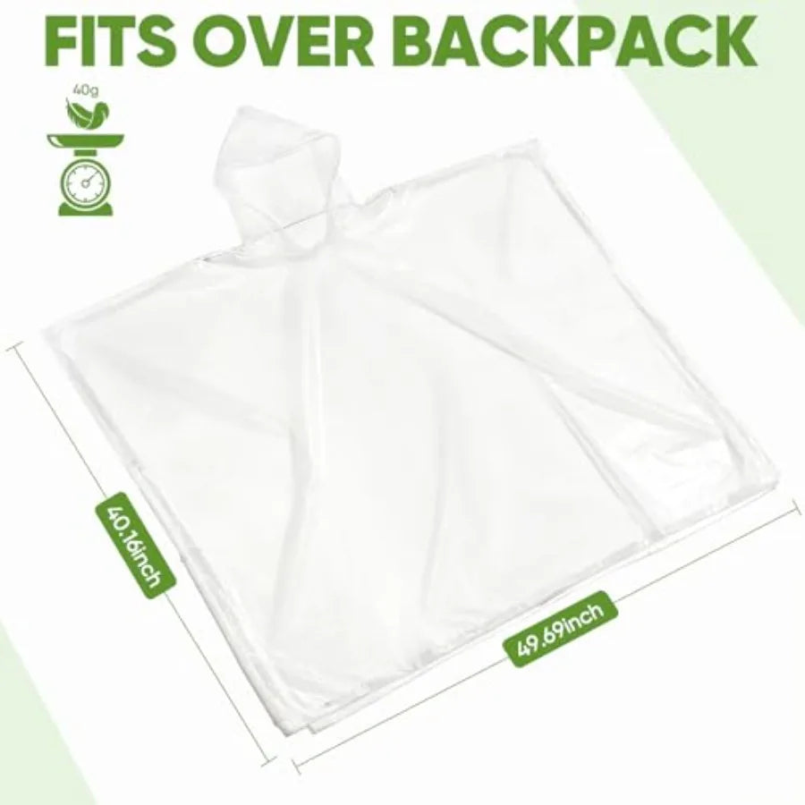Ponchos de lluvia desechables APEXUP para adultos 5 unidades/10 unidades/50 unidades, poncho de lluvia de emergencia para camping, senderismo, viajes