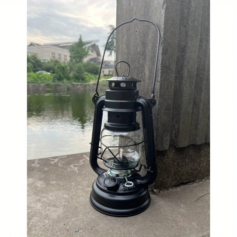 276 lámpara de queroseno retro con forma de caballo y mano de fuego, luz portátil para camping, barbacoa, tienda de campaña al aire libre, iluminación de emergencia
