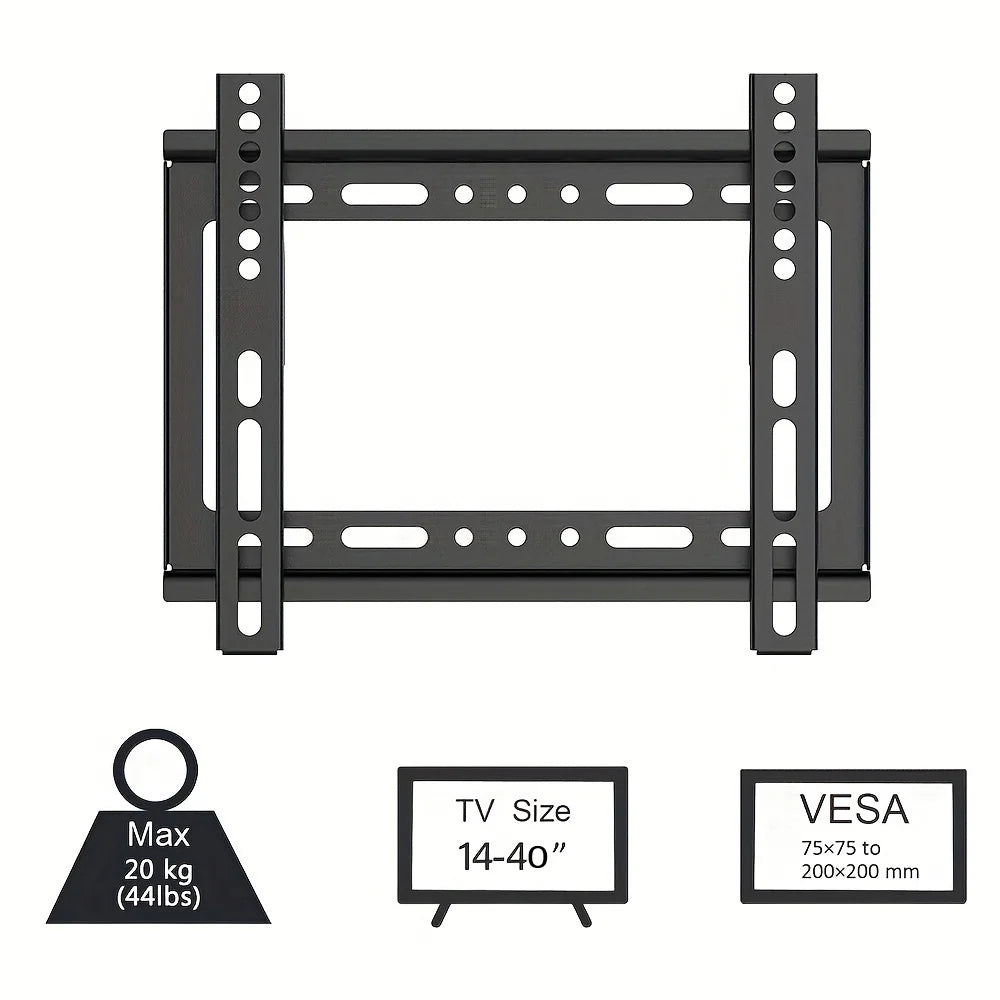 Soporte de pared para TV de 14 a 42 pulgadas, soporte universal para TV, soporte para monitor, soporte de pared plano ajustable de bajo perfil para monitor LCD LED