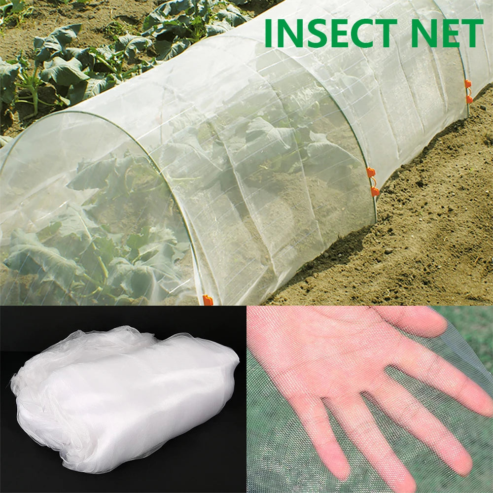 Red protectora de insectos para jardín, para plantas, verduras, frutas, flores, invernadero, control de plagas, antipájaros, 60 mallas