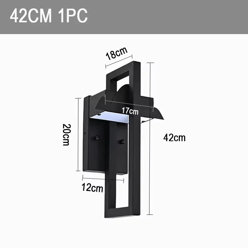 Luz de pared impermeable IP65, lámpara LED de pared exterior 12W, iluminación decorativa de aluminio para pasillo y jardín, lámparas y apliques exteriores modernos