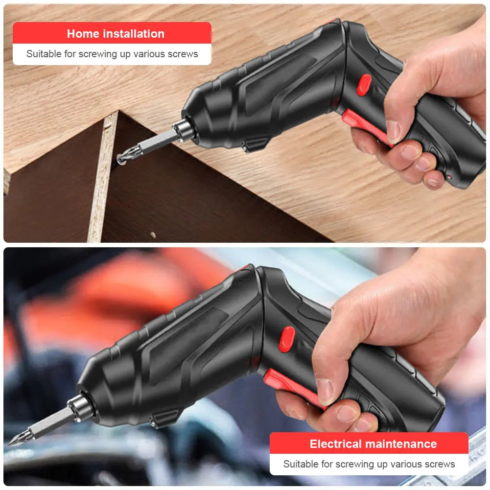 Destornillador eléctrico Batería Recargable Destornillador Inalámbrico Potente Impacto Destornillador Inalámbrico Kit Mini Taladro Herramientas Eléctricas
