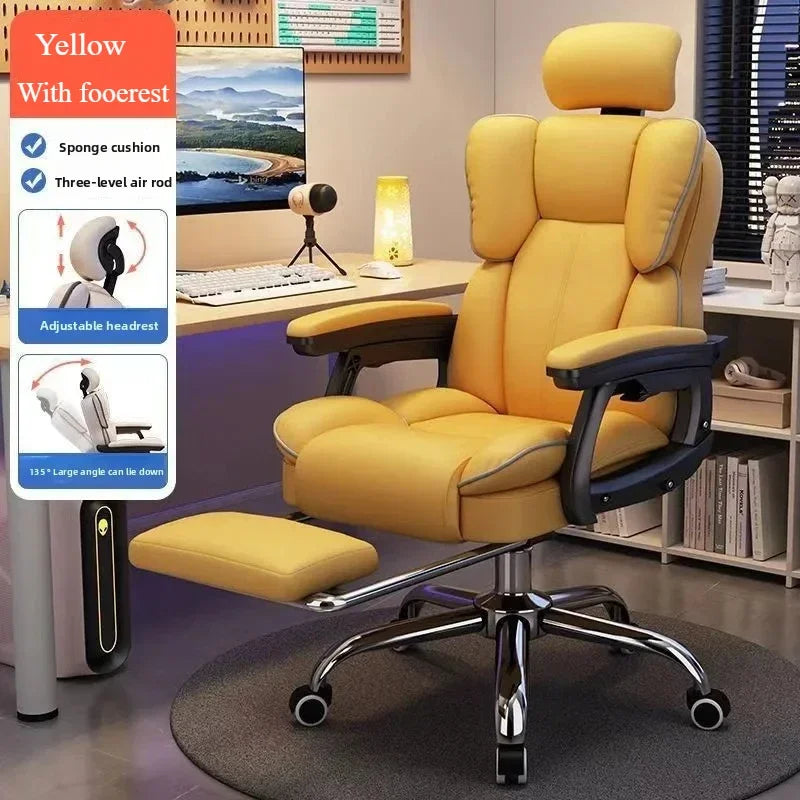 Silla de ordenador reclinable cómoda silla de juego sedentaria respaldo sofá silla de escritorio dormitorio silla giratoria de estudio en vivo muebles