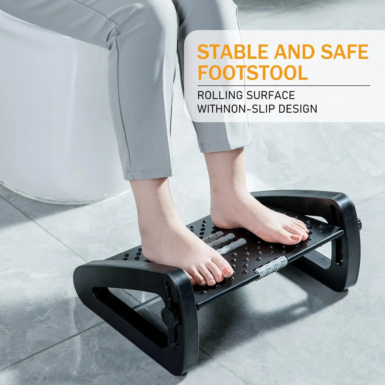 Reposapiés para debajo del escritorio Reposapiés ajustable Ergonómico para masaje para alivio de la presión Reposapiés portátil Reposapiernas para escritorio
