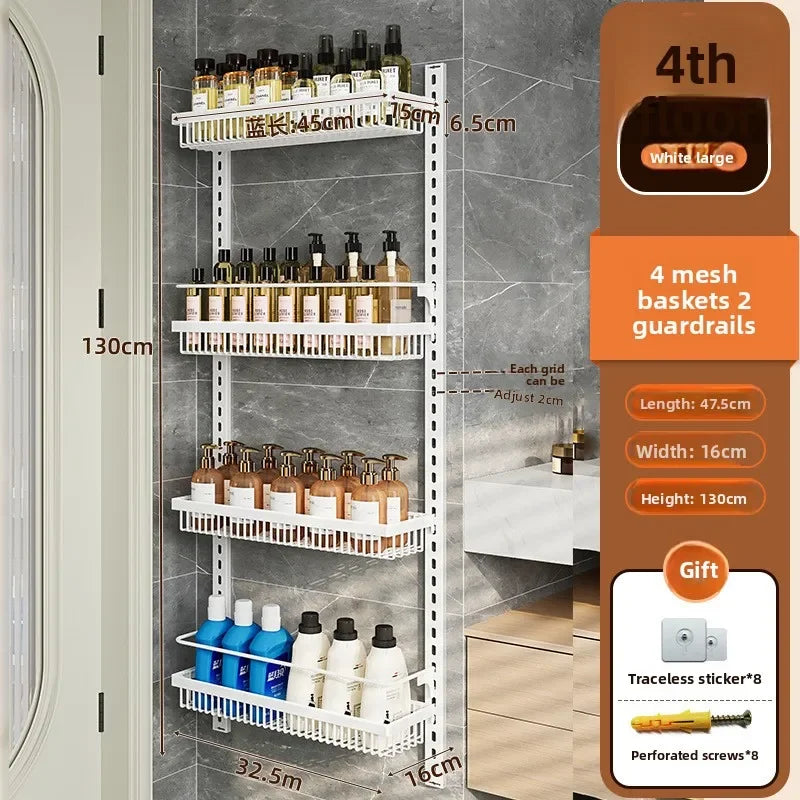 Estante de almacenamiento de especias y condimentos de pared multicapa ajustable para gabinete de cocina, sin perforaciones, para colgar en la pared