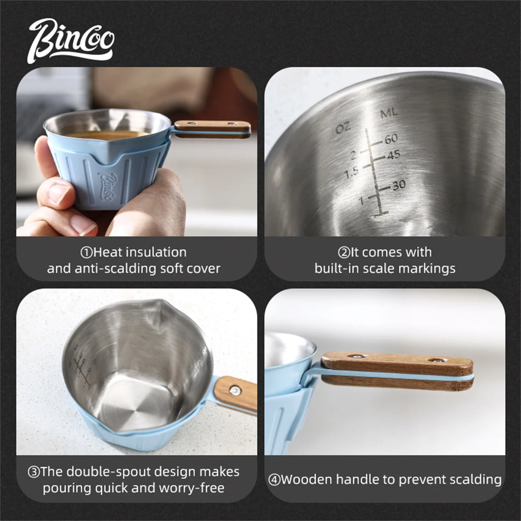 Bincoo Vaso de Chupito de Espresso Multicolor, Acero Inoxidable 304 con Diseño Resistente al Calor y Escala de Medición Precisa para Baristas