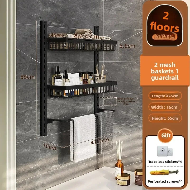 Estante de almacenamiento de especias y condimentos de pared multicapa ajustable para gabinete de cocina, sin perforaciones, para colgar en la pared