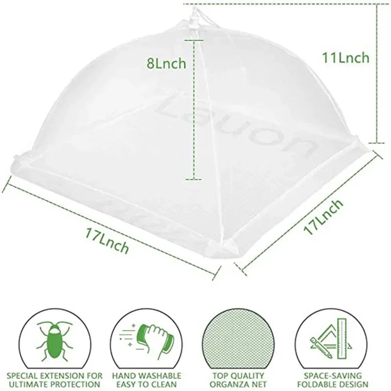 Cubierta de malla plegable para alimentos, cubierta desplegable antimoscas y mosquitos para alimentos, paraguas para comidas, verduras, frutas, transpirable, accesorios de cocina
