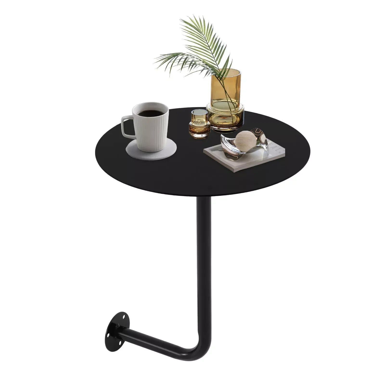 Mesa de bar redonda en L de pared - Mesa que ahorra espacio - Ideal para café, pub y mostrador a la altura del bar