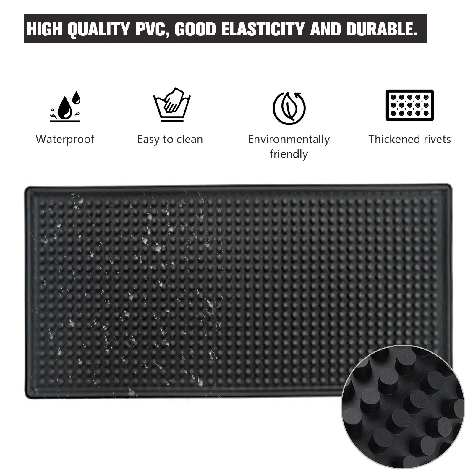 Tapete de barra de goma antideslizante de PVC, tapetes de café, tapete para tazas, impermeable, resistente al calor, para encimera de cafetera para accesorios de barra de casa