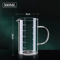 1 taza medidora de vidrio con asa 250/350/500/1000 ml, taza medidora de café con leche de vidrio de borosilicato alto, taza resistente al calor