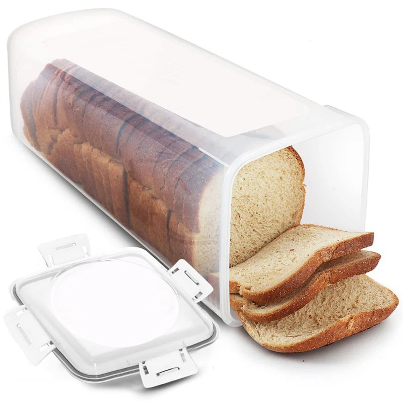 Panera Contenedor Hermético Transparente Con Tapa Caja Para Pan De Sándwich Para Pan Casero Panera Alta Para Cocina