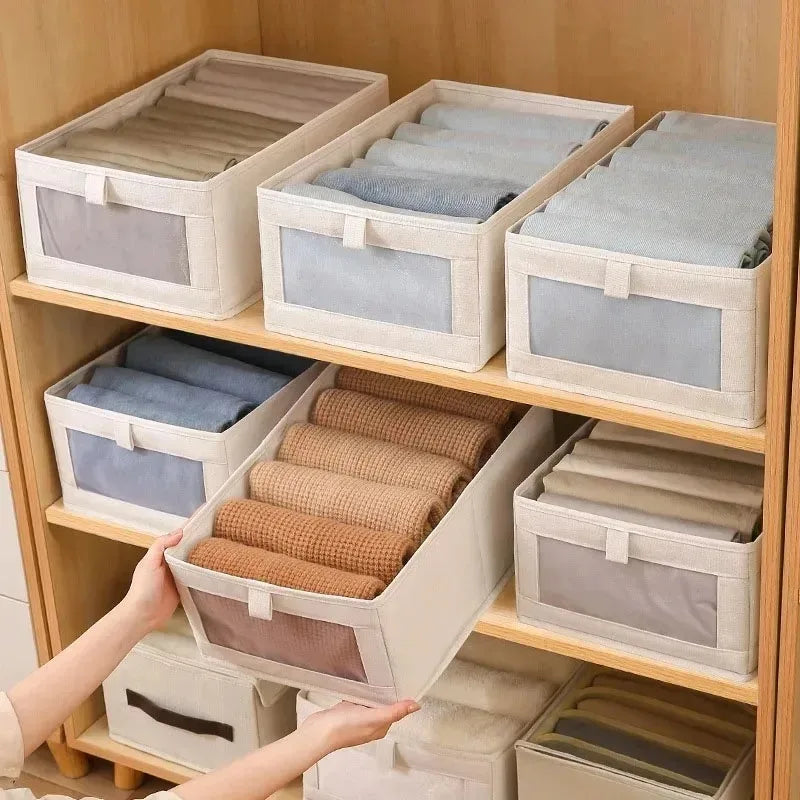 1 organizador de almacenamiento visible para armario, cajón, ropa, caja de almacenamiento para camisetas, pantalones vaqueros, ropa interior, caja organizadora de pantalones