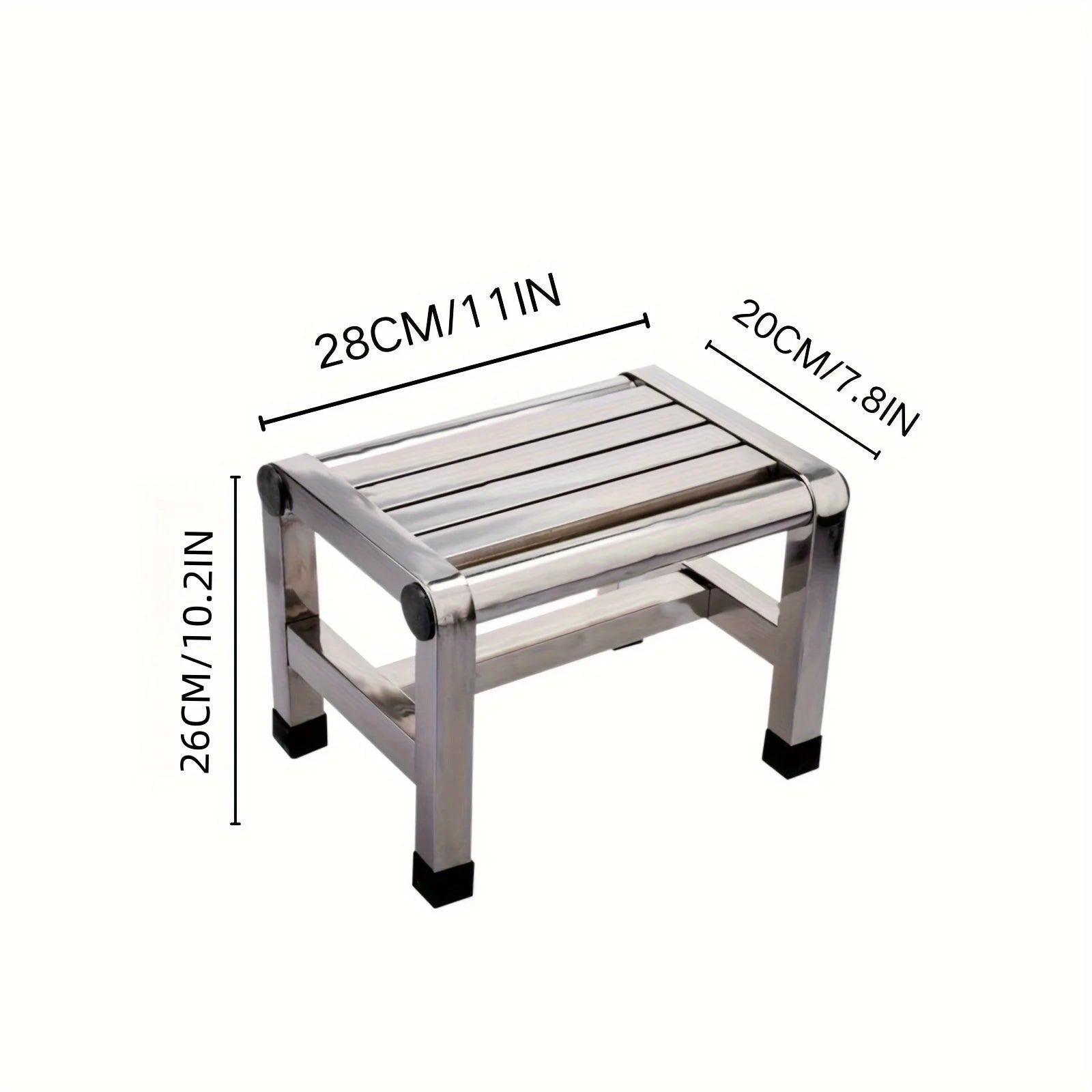 Taburete multifuncional de acero inoxidable - Taburete duradero, grueso y resistente, ideal para sala de estar, baño, cocina, pasillos