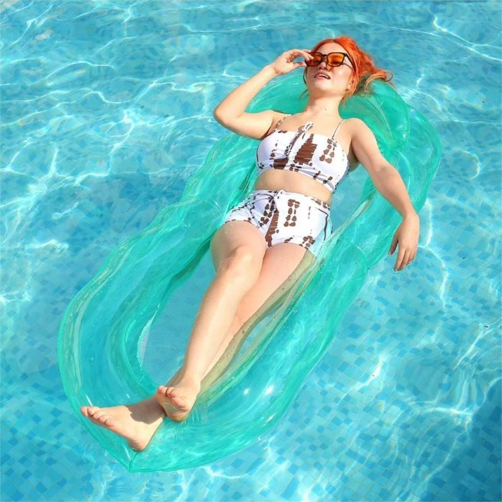 Flotador inflable para piscina para adultos - Flotadores de piscina Tumbonas Balsas Silla flotante con respaldo ajustable Portavasos Flotador de agua