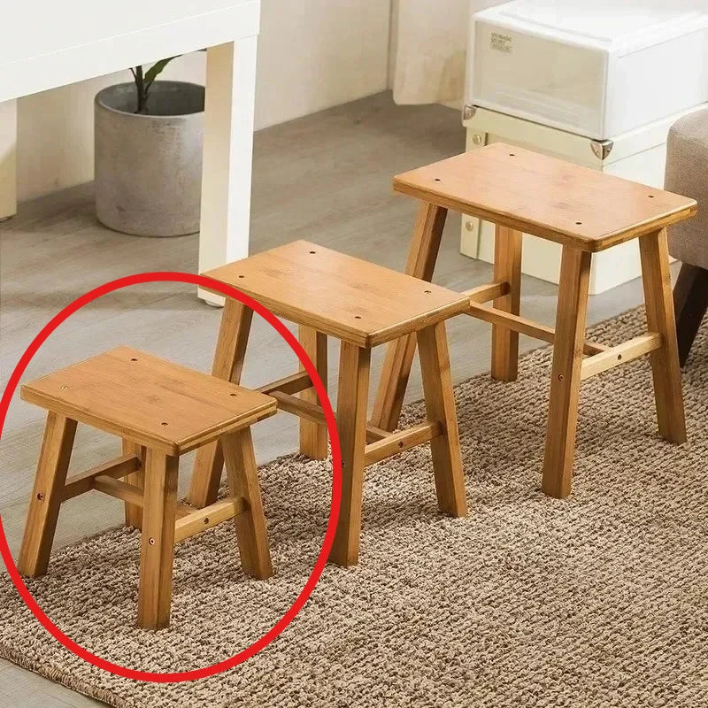 Taburete Nanzhu Mazar engrosado Banco de madera Taburete pequeño Taburete bajo para baño portátil y simple