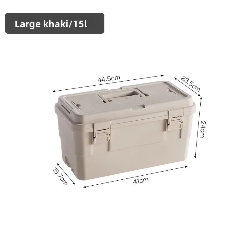 Caja de herramientas de plástico portátil de alta resistencia, organizador de herramientas, caja de almacenamiento, multicapa, apilable, para coche, jardín, garaje, taller, bricolaje, arte y manualidades