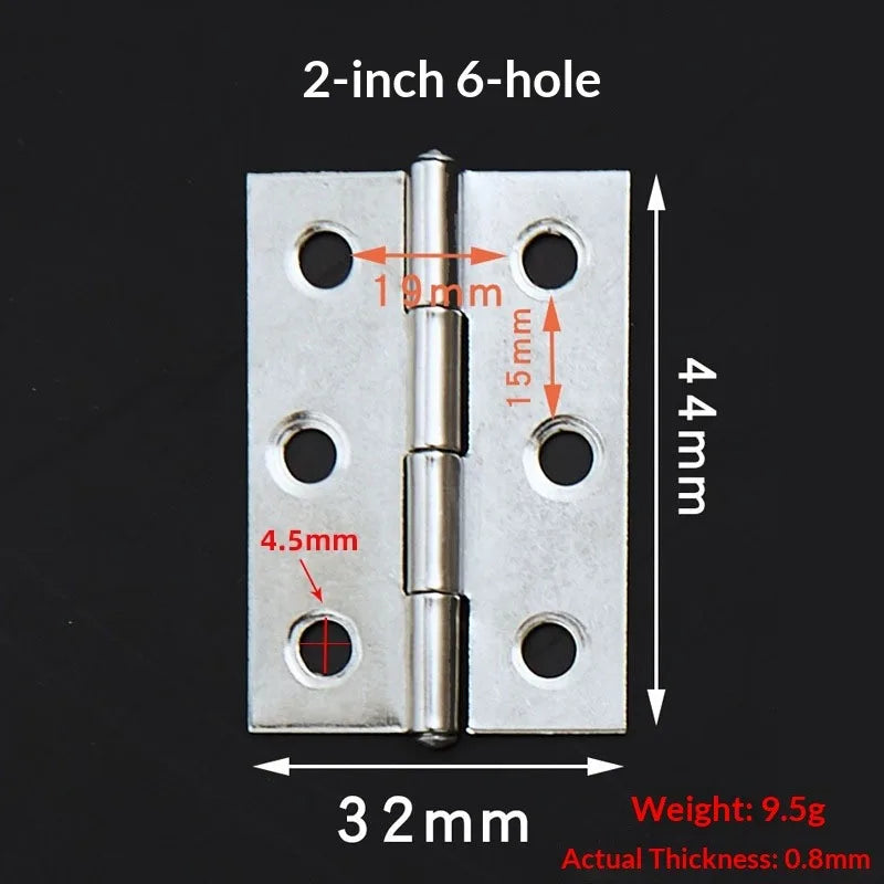 10 bisagras de puerta de acero inoxidable para armarios, ventanas, cajas de madera, bisagras planas, accesorios de herrajes para muebles del hogar Escritorio
