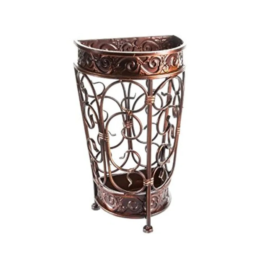 Paragüero de super calidad, soporte para paraguas, aspecto antiguo, de metal, para recibidor, pasillo, decoración estilo pared con bandeja de goteo extraíble
