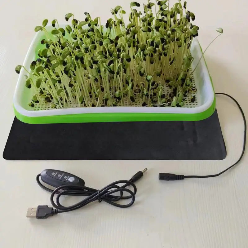 Alfombrilla térmica para plantas de 8,5 W, alfombrilla térmica de cuero de PVC para plantas de interior, 45-50, USB, almohadilla térmica para hidroponía, para plantas de interior y reptiles