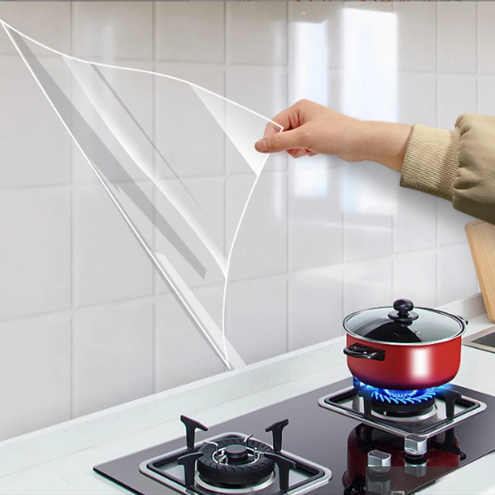 40cm New Marble Kitchen Oil-proof Wall Stickers Self-adhesive Stain-resistant High Temperature Kitchen Wallpaper Home Decorative