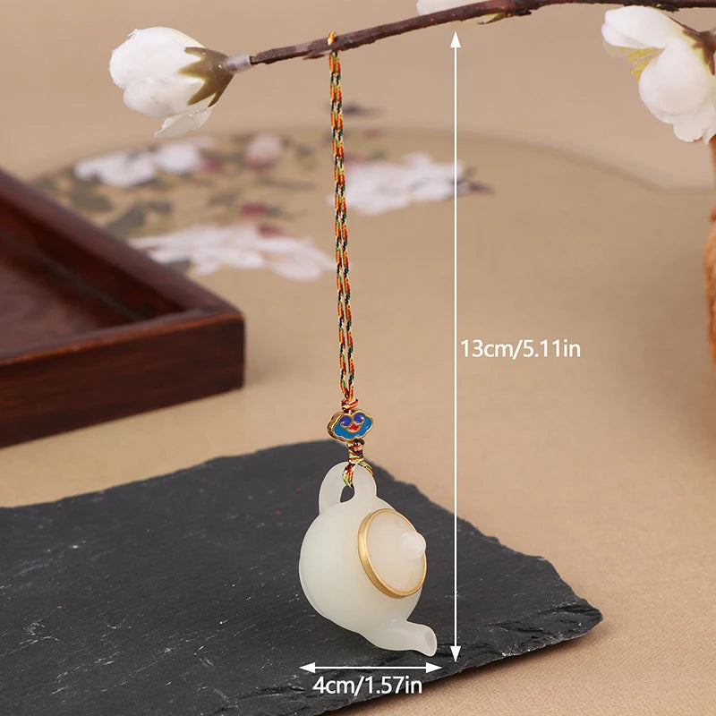Nightglow Bag Ethnic Carved Rich Noble Hollow Pot Keychain Bodhi Pearl Jade Agate Natural Lasting Fragrance Gifts