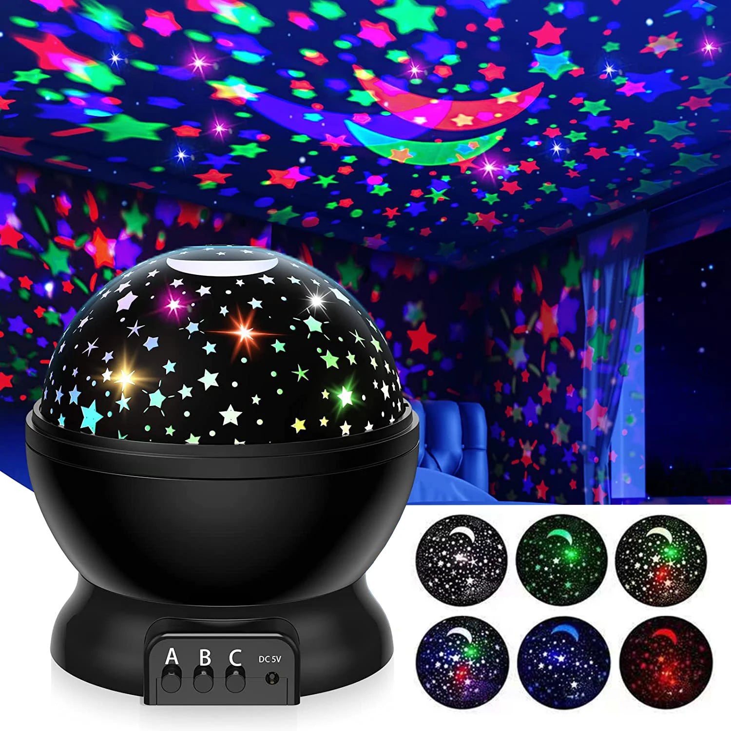 Starry Sky Projector Night Light Projector Baby Lamp Decor Rotating Starry Nursery Moon Galaxy Projector Table Night Lamp
