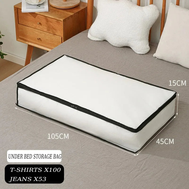 Bolsa de almacenamiento para debajo de la cama, bolsa plegable para edredones, caja de almacenamiento para ropa de armario, organizador a prueba de polvo, bolsa de almacenamiento de edredones de gran capacidad