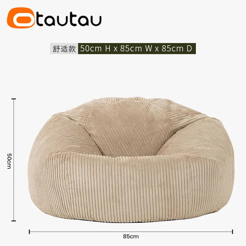 OTAUTAU Funda de puf de franela/terciopelo sin relleno, puf para el suelo, otomana, sofá individual, muebles sin marco DD025