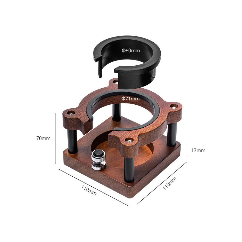 Estación de apisonamiento de café de madera de 51/53/54/58 mm Soporte para portafiltros Soporte para pantalla de filtro Estante de almacenamiento para apisonado de café Barista