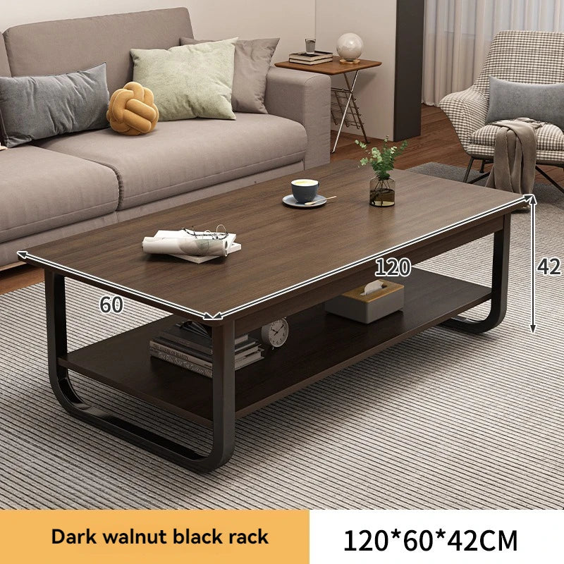 Mesa de centro moderna minimalista, apartamento pequeño, sala de estar, sofá, balcón cercano, mesa de té, habitación de alquiler, mesa de té rectangular