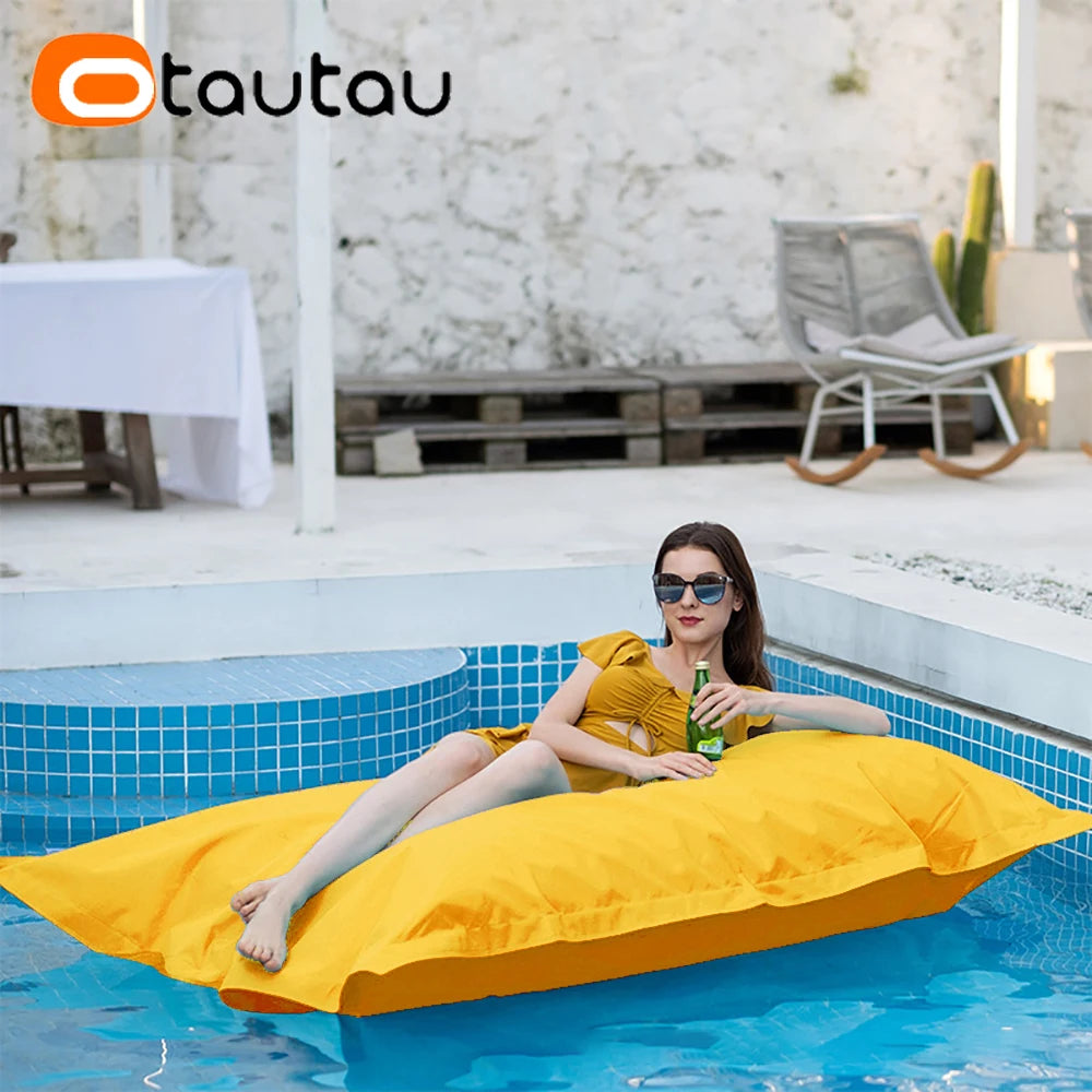 OTAUTAU Funda gigante de puf flotante de 1,8 m sin relleno para exteriores, piscina, almohada, jardín, playa, puf, salón, saco DD034