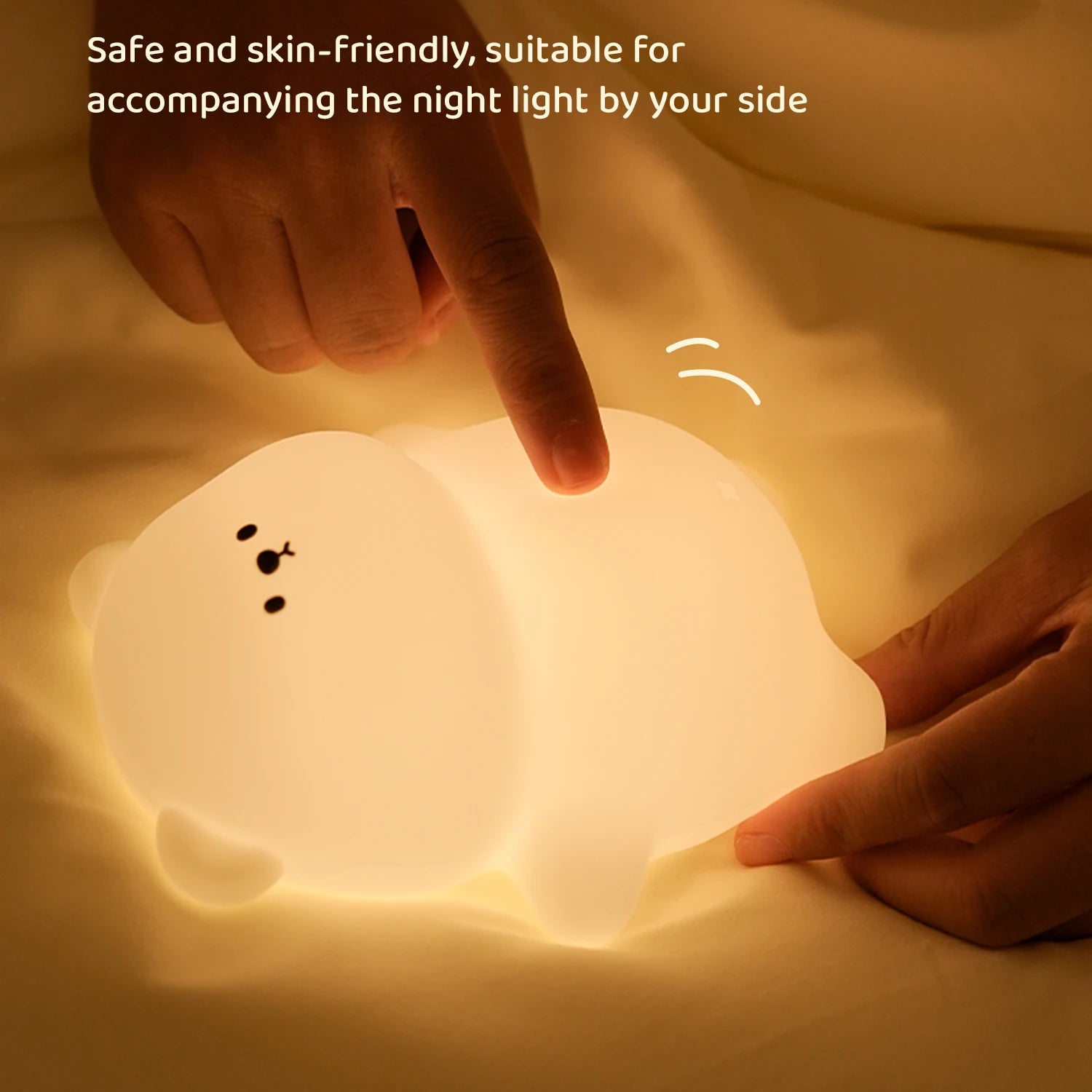 Linda Lámpara de Noche de Silicona de Oso Tumbado, Luz Decorativa de Escritorio, Lámpara de Ambiente Creativa para Interiores, Lámpara de Noche para Bebé, Regalo para Niños