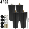 Patas cuadradas para muebles de 4/8 piezas de 6/10/15 cm, patas de sofá de madera maciza, patas de muebles de repuesto con tornillos, placa de montaje y almohadillas