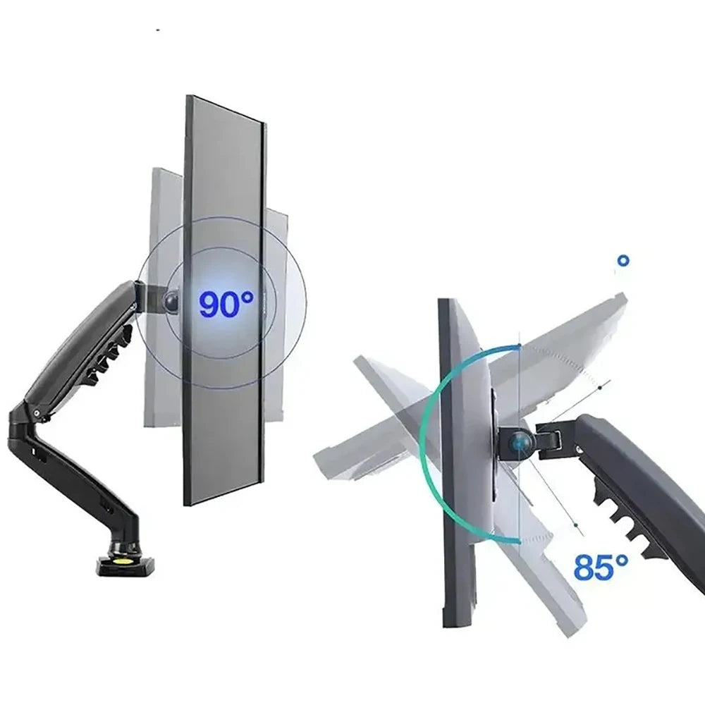 Soporte de brazo para monitor de PC ajustable NB F80, soporte para un solo monitor de hasta 30 pulgadas, soporte de escritorio para computadora con resorte de gas ajustable