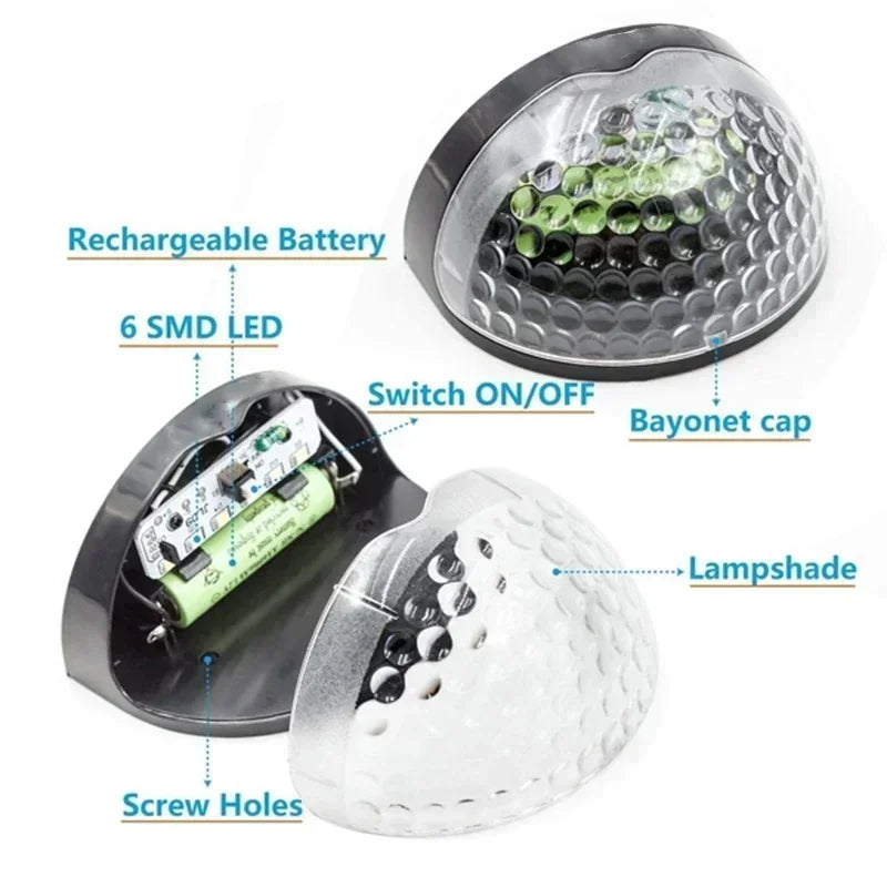 Luz solar de valla, exterior, impermeable, lámparas de pared, luz de energía para jardín, decoración de guirnalda LED para escalones de jardín, patio, escaleras, 1-24 unidades