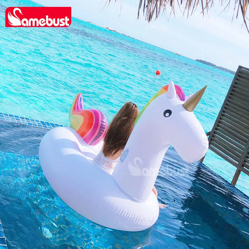 Flotador inflable Camebust para piscina, flotadores de piscina de animales, unicornio, tumbona acuática, decoración de fiesta