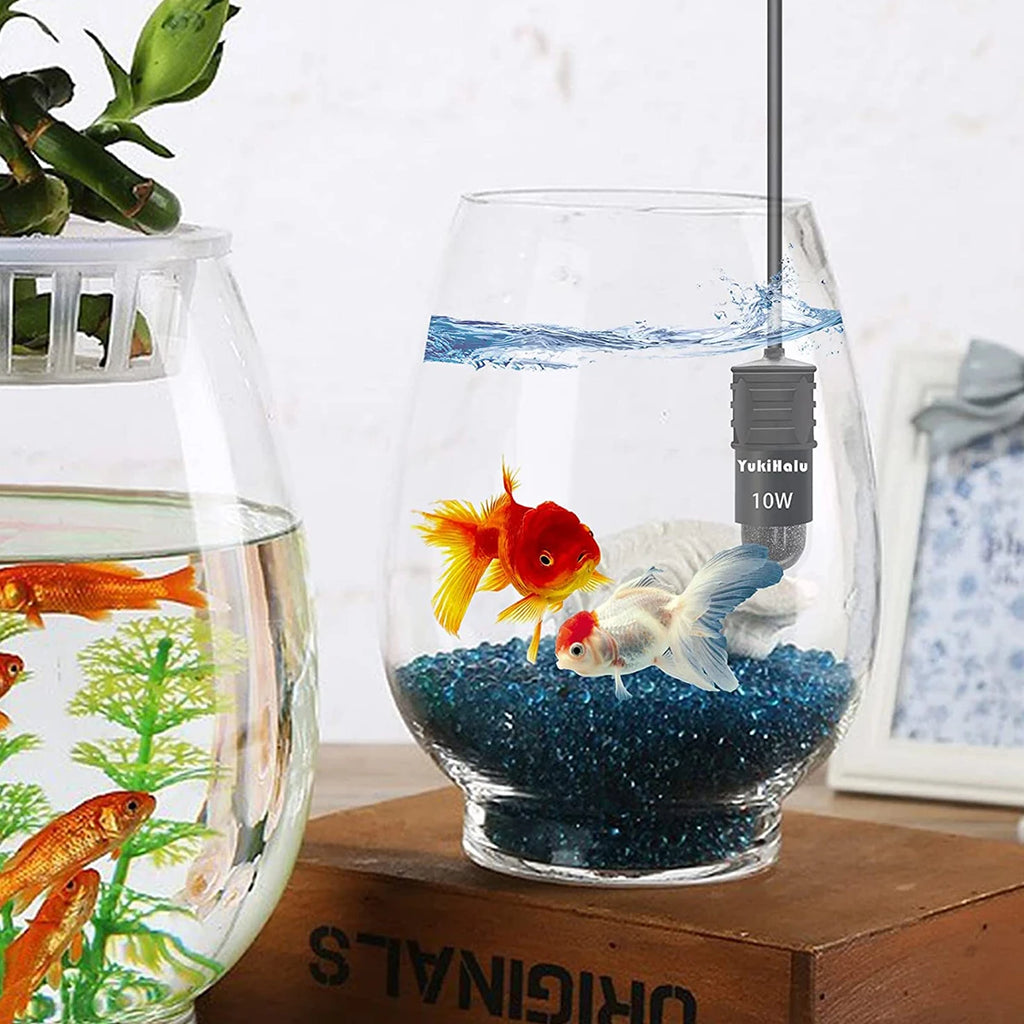 Calentador de acuario mini de 10W para peceras pequeñas, calentador de temperatura constante con pantalla digital, varilla de calentamiento USB ajustable de 5V/2A