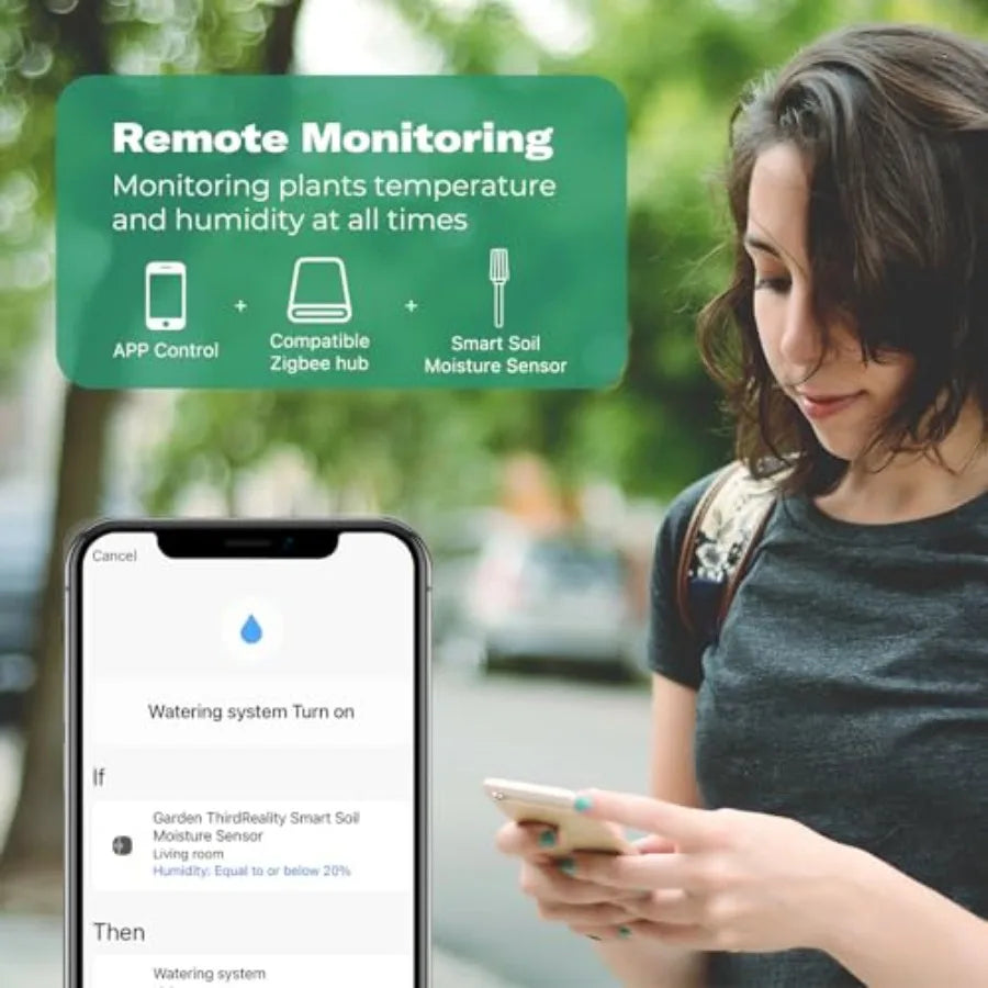 Sensor inteligente de humedad del suelo, se necesita concentrador Zigbee, medidor capacitivo de humedad/temperatura para plantar en el jardín, compatible con Ho