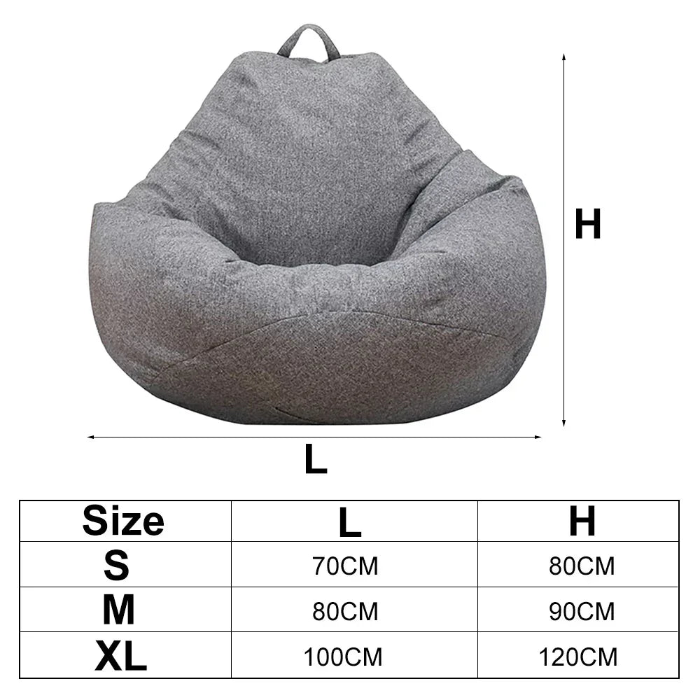Funda de sofá grande tipo puf OTAUTAU sin relleno, sillón esquinero perezoso, puf, sofá, tiene forro interior de sofá de repuesto a la venta