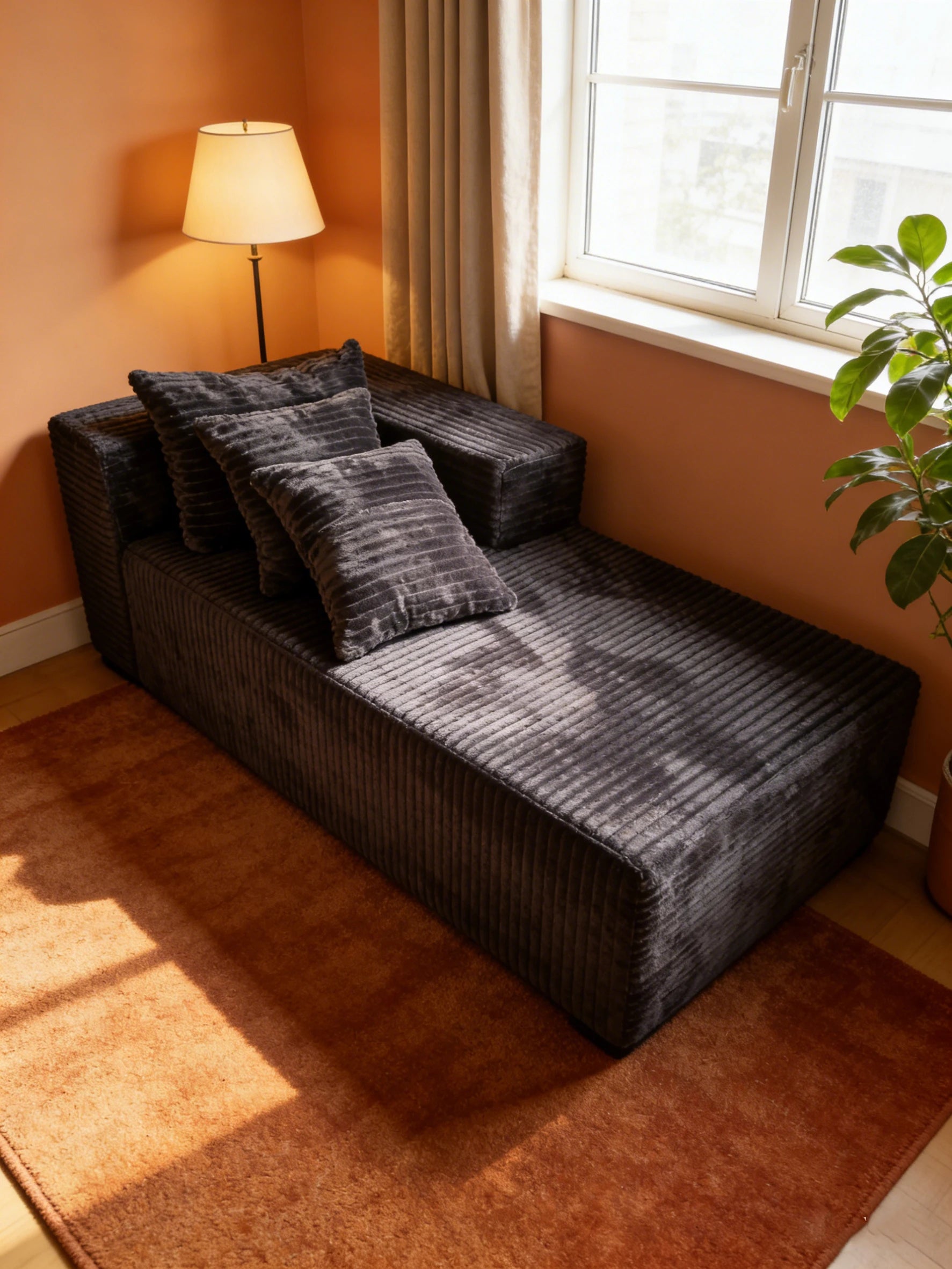 Sofá Lounge Sin Huesos Completamente Esponjoso Ultra Suave con Sensación de Nube para Dormitorio Sala de Estar